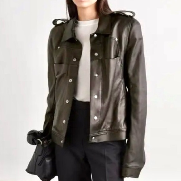 Rick Owens Women’s Black Lamb Leather Babel Jacket S/S20. Size 38 or U.S… - Picture 1 of 16